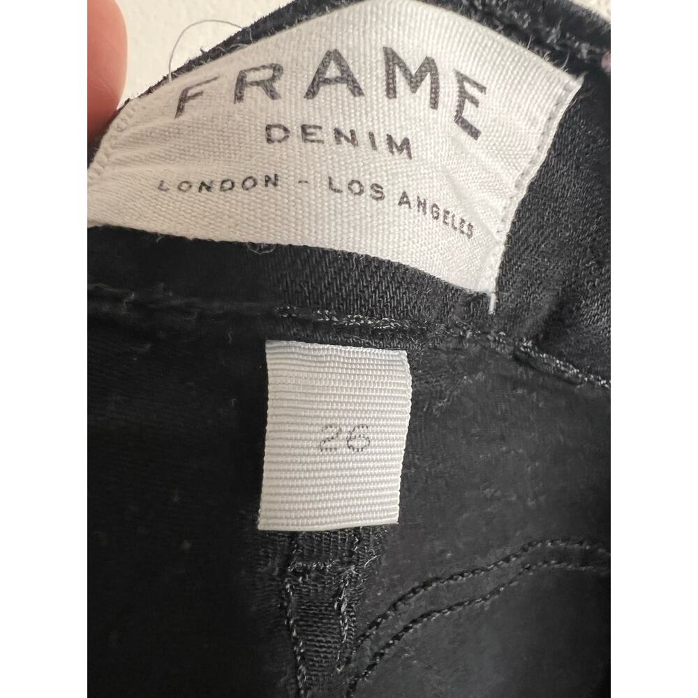 Frame Le Skinny de Jeanne Film Noir Black Mid Rise Jeans Size 26 - Picture 11 of 11